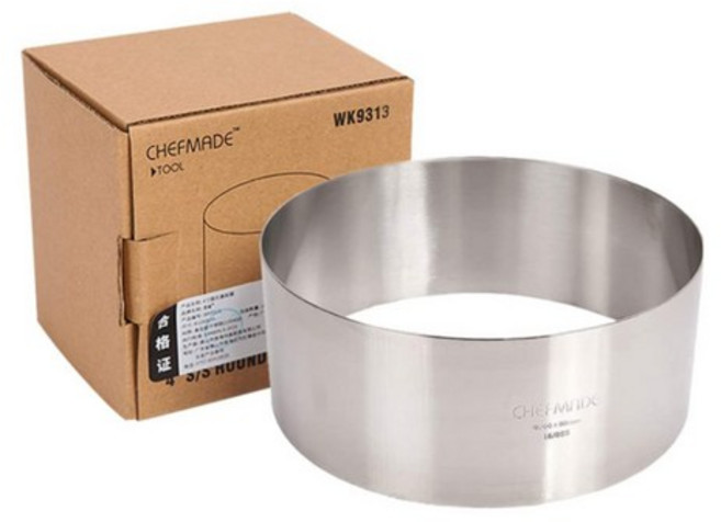 쉐프메이드 이음새 없는 스텐 높은 원형 무스링, 3개