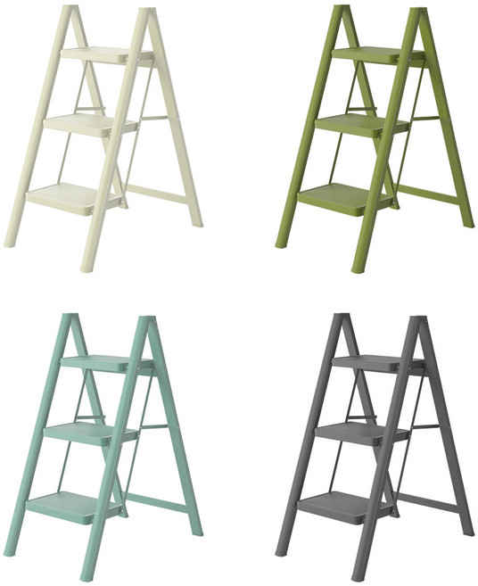 [리퍼] 가정용 접이식 사다리 A11 plus 3단 KLA-3960 세차 청소 인테리어 발판 스툴, 스타그레이