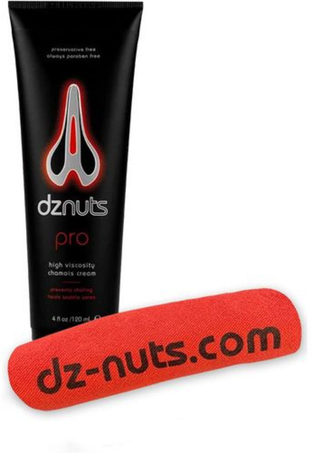 dznuts - Men's Pro Chamois Cream - Anti-Chafing for Saddle Sores Thigh Friction Skin Irritation, 1팩 + 타월, 1개, 120ml