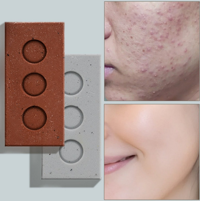 브릭커 벽돌비누 CP 천연비누 머드팩 고체팩 세트, 2개입, 140g