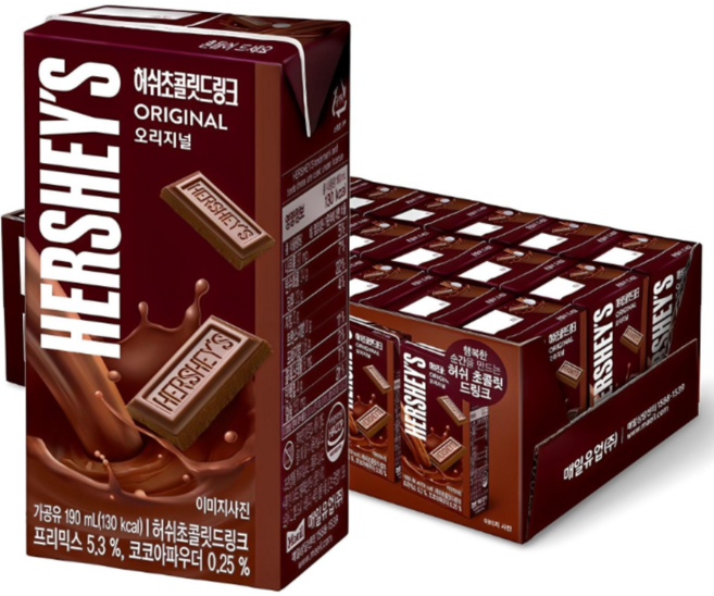 허쉬 초콜릿드링크 오리지널, 190ml, 24개