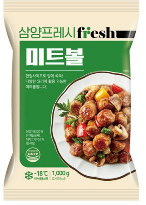 [청년푸드] 삼양 미트볼 1000g*8봉, 1kg, 8개