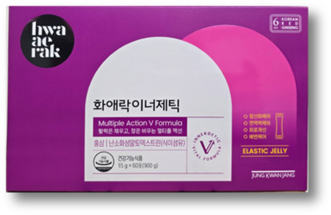 정관장 화애락 이너제틱 60포 홍삼 젤리스틱, 15g, 60개
