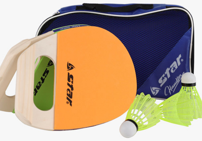 스타 뉴스포츠 패드민턴 세트 핸들러, 1세트, 옐로우+블루