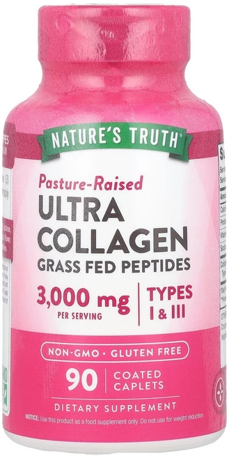 Nature's Truth Ultra Collagen Types I & III 90 Coated Caplets 1 000 mg per Caplet, Nature's Truth, Ultra Collagen, 1개 - 쿠팡