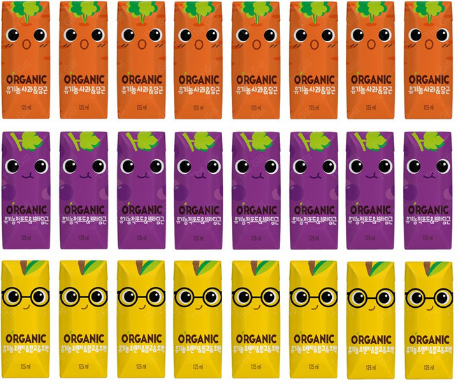 오가닉유기농 크니트니지니125ml 각8개씩 (총24팩), 125ml