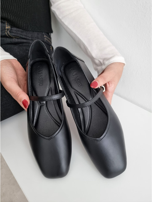 가이아슈 세라 발편한 빅사이즈 여성 메리제인 스트랩 펌프스 말랑 쿠션 구두 3cm