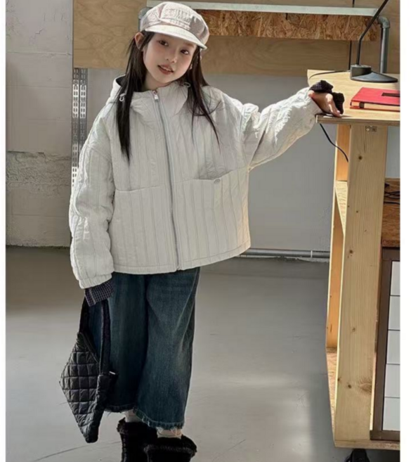 하와즈 누빔 가벼운 오버핏 남여공용 솜패딩 간절기 점퍼