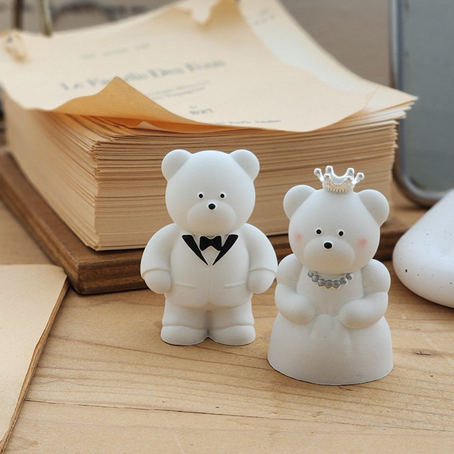 결혼 커플 신혼 집들이 선물 웨딩 베어 오브제 세트