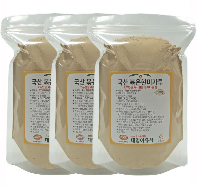 대명이유식 국산 볶은현미가루 500g 선식 분말 미숫가루, 3개