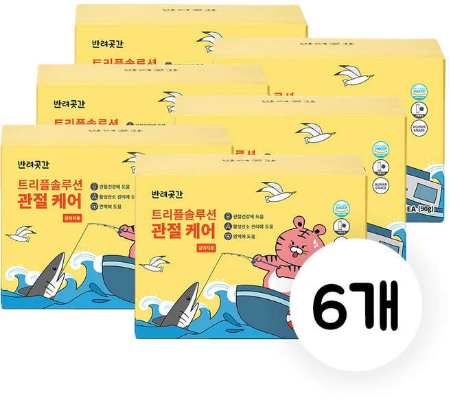 반려곳간 강아지 관절영양제 트리플솔루션, 6개, 뼈/관절강화, 30정 - 쿠팡
