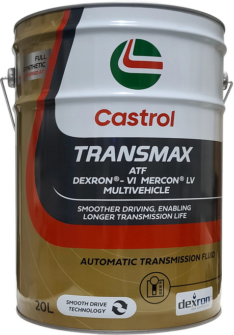 캐스트롤 트랜스맥스 ATF LV 금색 20L 5~9단 미션오일 ZF 8단 9단 L/F 덱스론6 SP4M-1 멀콘LV 아이신 AW-1 벤츠 BMW 100% 합성 장수명 오토미션오일, 1개