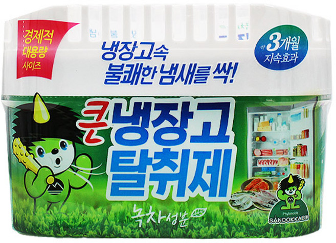 산도깨비 큰 냉장고 탈취제 녹차, 3개, 420ml