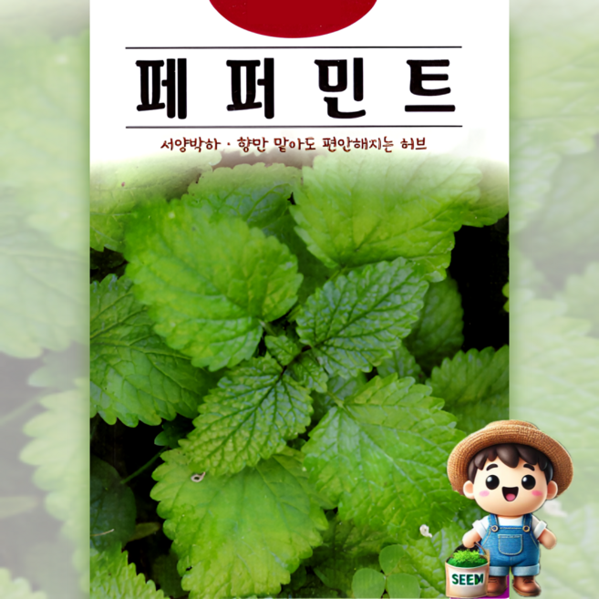 KS종묘 페퍼민트 200립 식용꽃 서양박하 허브 꽃씨 씨앗 종자 고급씨앗, 1개