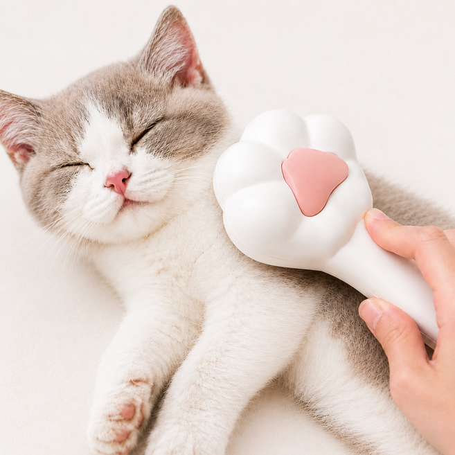 픽브릭 강아지 고양이 죽은털제거 브러쉬 저자극 반려동물 빗, 1개, 화이트