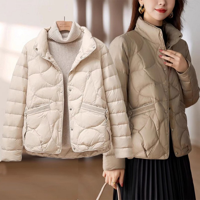 간절기 여성용 따뜻한 야상패딩 날씬해 브이는 하프넥 도톰한 캐주얼 겨울 빅사이즈 데일리 누빔패딩 점퍼