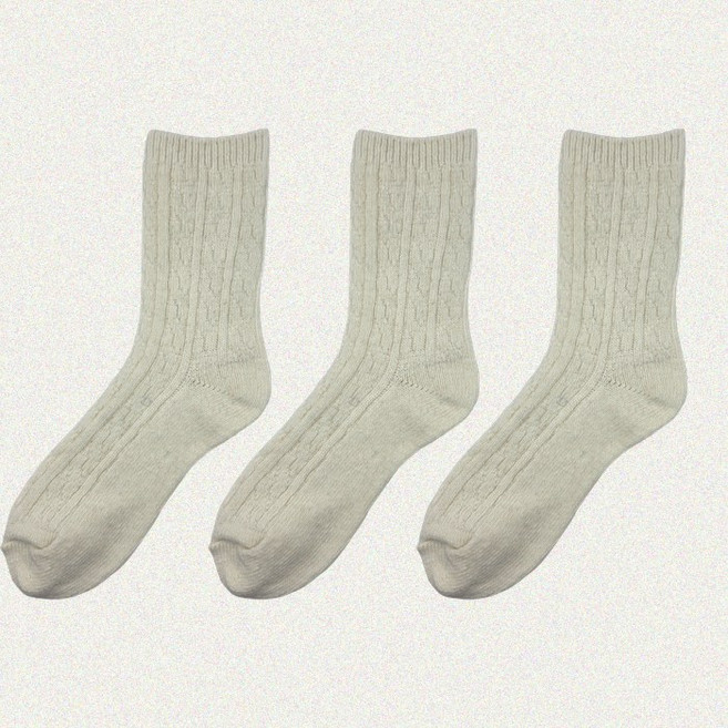 윌리엄리 여성 꽈배기 울양말 3족