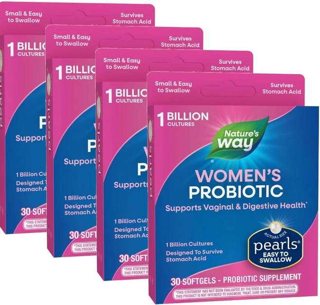 네이처스웨이 프로바이오틱스 펄 데일리 여성 유산균 소프트젤 Nature's Way Probiotic Pearls Womens, 30정, 4개 - 쿠팡
