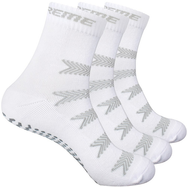 피트엑스 피트니스용 논슬립 스포츠 파일양말 3매세트 / 필라테스할 때나 일상생활에서도 절대 안미끄러져요, 화이트, 3개