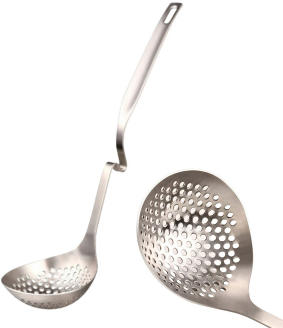 스텐 건지기 타공 구멍국자 튀김 조리주걱 배식국자 30cm, 1개