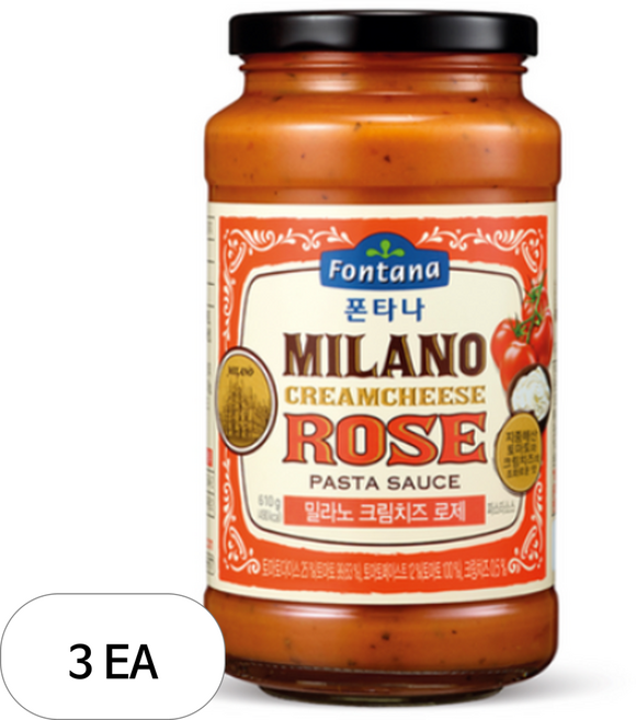 폰타나 밀라노 크림치즈 로제 파스타소스, 610g, 3개