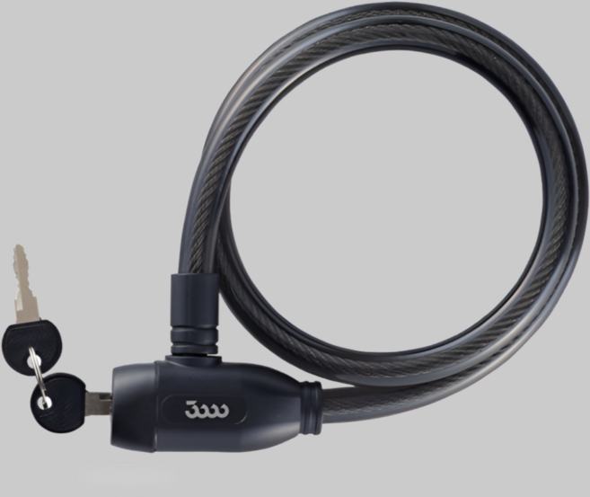 삼천리 자전거 자물쇠 열쇠 SL110 와이어 중 (900mm), 블랙, 1개