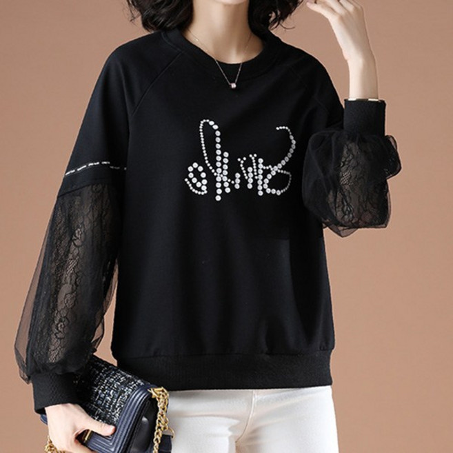 포플러앤씨 여성용 스팽글 빅사이즈 맨투맨티 P24FT072810