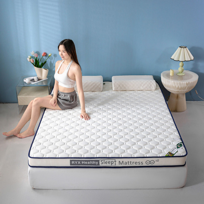 新款A類針織乳膠抗壓記憶棉乳膠床墊 標準雙人床墊 單人加大床墊, 菱形白（白）-10cm,120*200公分（單人加大）