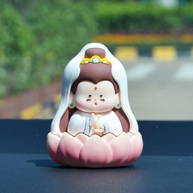 汽車擺件 中控臺擺件 財神公仔 觀音擺件 保平安娃娃 車載內飾品, 1個, 觀音