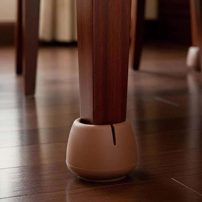 공간뉴데이 소음방지 의자발커버 가정용 식탁 소파 발커버, 4개, 초코브라운