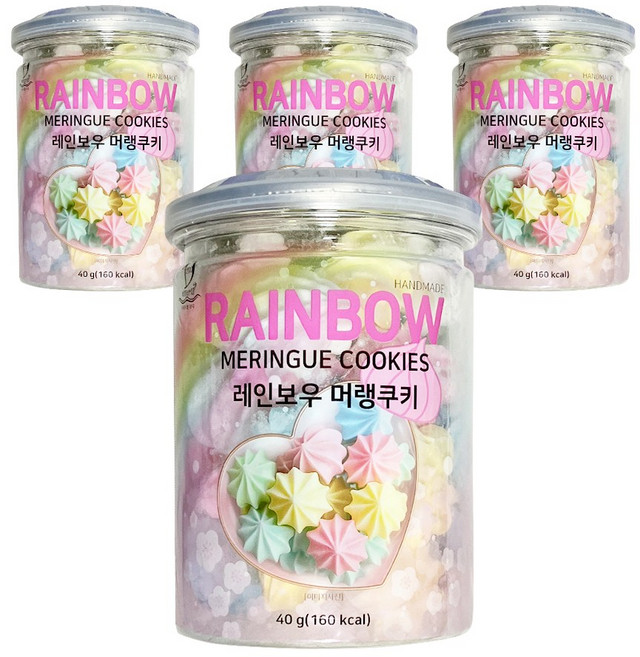 고운벗 레인보우 머랭쿠키, 4개, 40g
