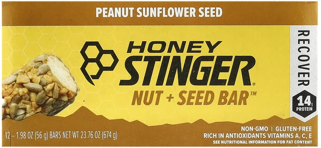 지금 곧 품절됩니다 Honey Stinger Nut + Seed Bar™ 땅콩 해바라기 씨 바 12개 각 56g(1.98oz) 서둘러주시면 감사하겠습니다, HoneyStingerNutSeedBar땅콩해바라기씨바 - 쿠팡