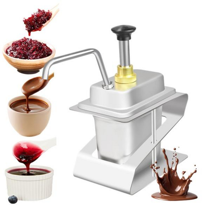 휴대용 스퀴즈 병 소스 디스펜서 기계 땅콩버터 초콜릿 토마토 잼 피자 스위트 칠리 소스 디스펜서 펌프, 01 빠른