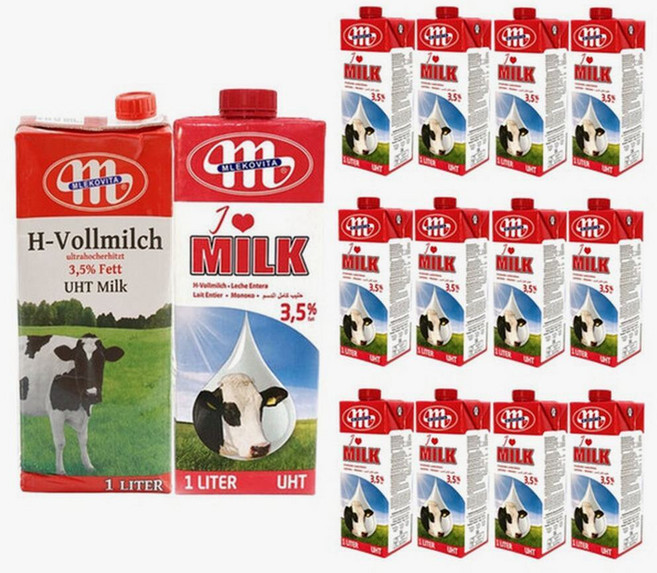 믈레코비타 폴란드 멸균우유 1L 12팩