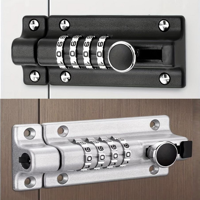 다용도 비밀번호 잠금 아연합금 슬라이드 도어록, 블랙, 1개