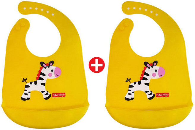 피셔프라이스 턱받이, 옐로우, 1개입, 2개