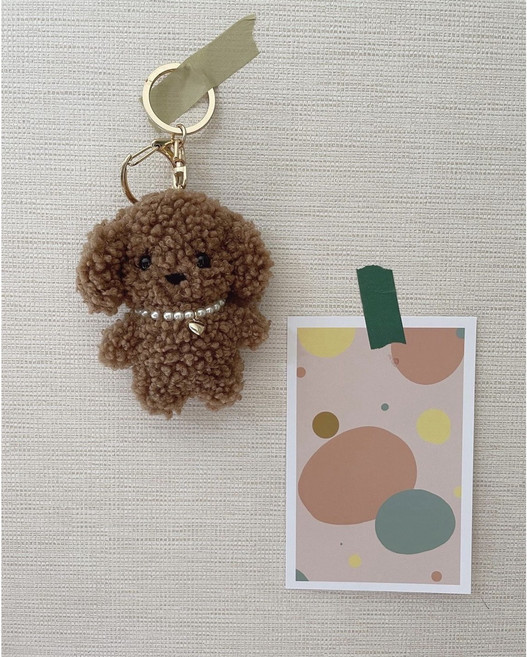 진주 푸들 키링 가방 장식 반려견 인형 귀여운 강아지 열쇠고리 키홀더 댕댕이