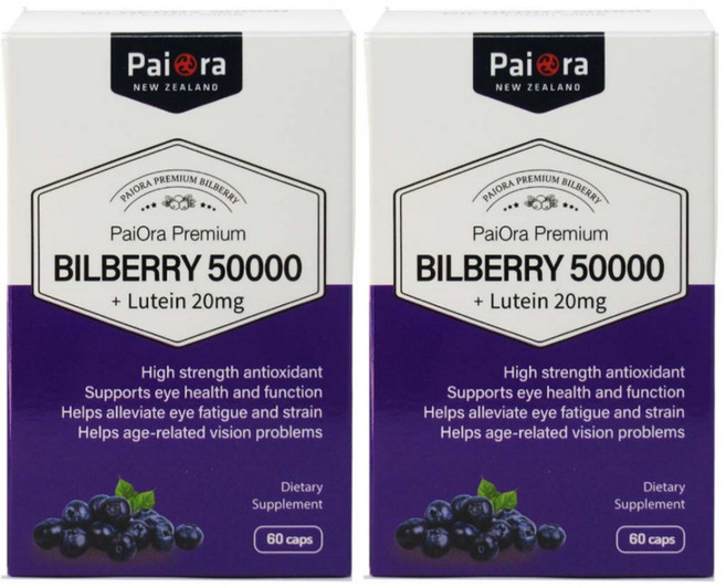 파이오라 빌베리 50000mg 루테인 20mg 60캡슐, 60정, 2개