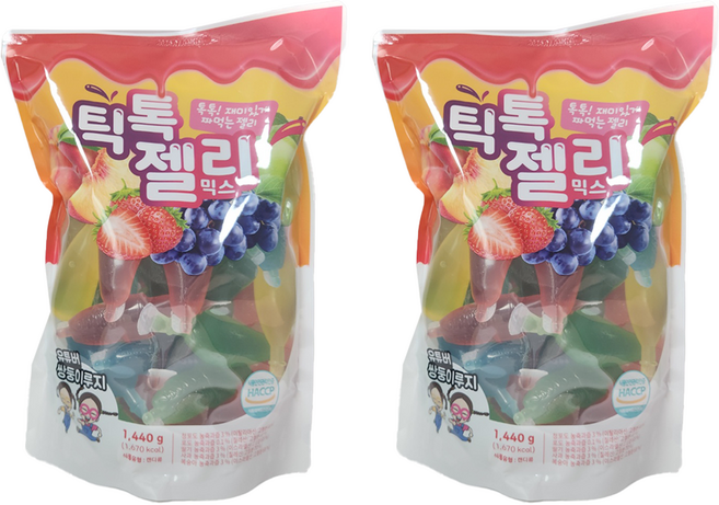(무료배송!!) 코스트코 틱톡 젤리 믹스 4가지 맛 1440g * 2봉 / 유튜버 쌍둥이 루지, 1.44kg, 2개
