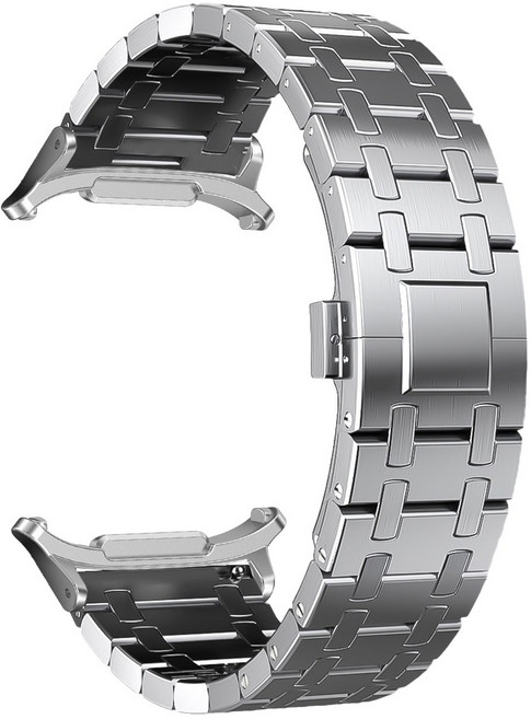 삼성 갤럭시워치 7/8 울트라 2025 호환 스테인리스 메탈 스트랩 47mm, 실버, 1개