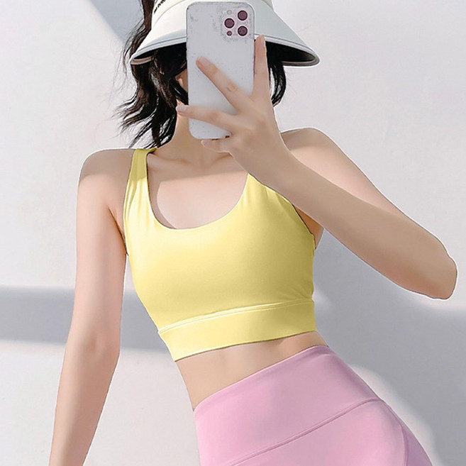 블리핏 요가복 필라테스 브라탑 상의 필라테스 요가 스포츠 브라 요가 나시 고정 패드 매쉬라인 스포츠브라