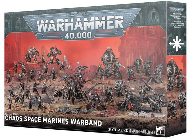 Warhammer 40 000 戰鬥部隊: 混沌星際戰士戰幫 34件模型, 1個