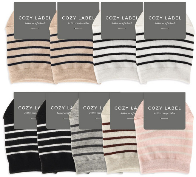 코지라벨 스트라이프 블로퍼 뮬 양말 9켤레