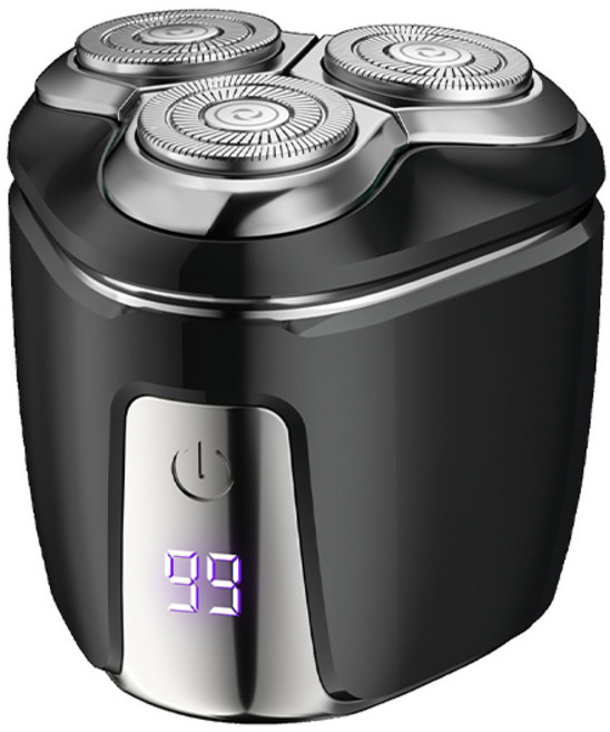 ZOZOFO 미니 3방향 헤드 전기 면도기 헤드 완전분리형 방수형 전기면도기 남자친구 선물, 블랙(MS-2306)