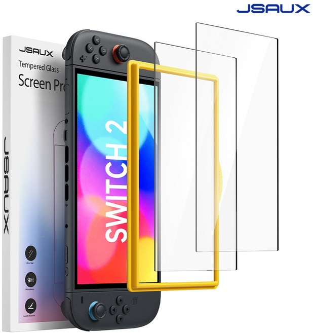 닌텐도 스위치2 액정보호필름 강화유리 JSAUX 고투명 2매, JSAUX 스위치2 액정필름, 1개
