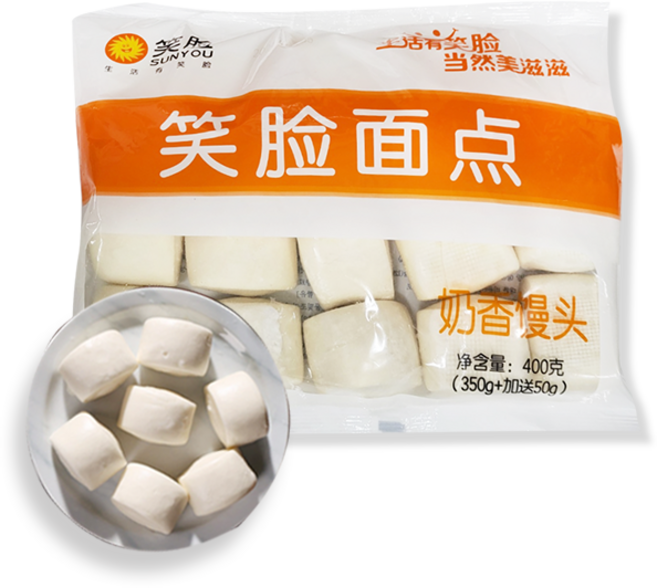 홍홍 중국식품 만가복 나이샹 만터우 400g 중국꽃빵 중국아침 중국찐빵 우유찐빵 만토우 만토, 1개