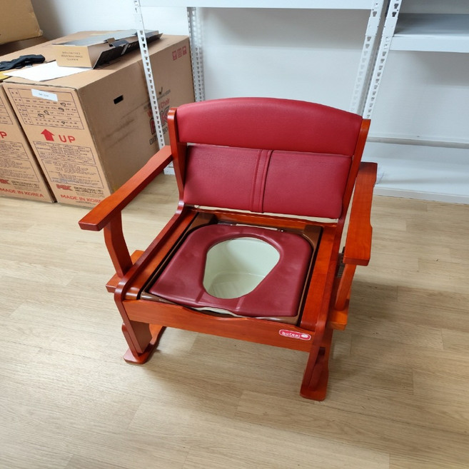 BFMB4 원목 노인 이동변기 환자용대변통 이동식화장실 실내 환자변기통 요양등급 복지용구, 일반구매, 와인, 와인, 1개