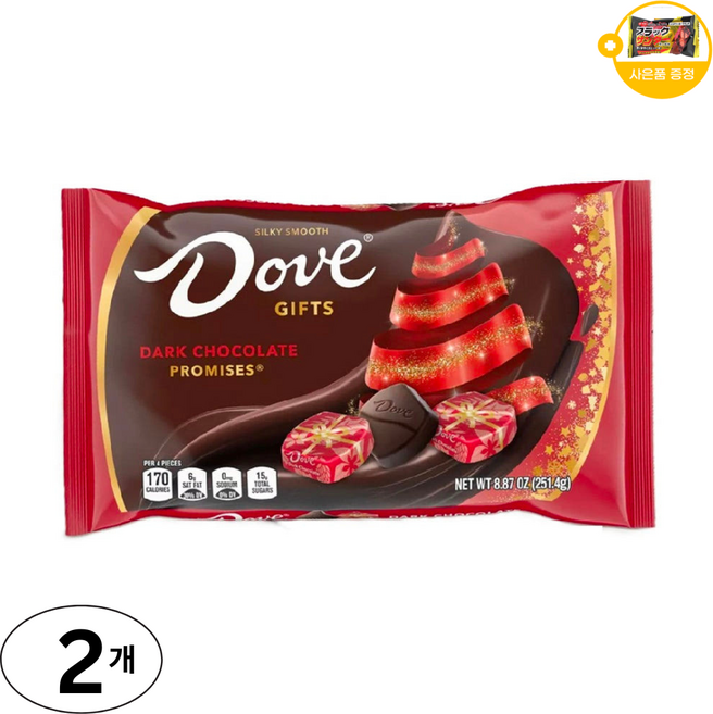 겨울시즌 크리스마스 초콜렛 도브 다크초콜릿 사은품 추가증정, 2개, 251g