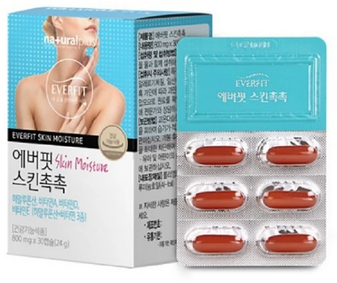 네츄럴플러스 스킨촉촉 히알루론산 비타민30캡슐x2통, 1개, 30정 - 쿠팡