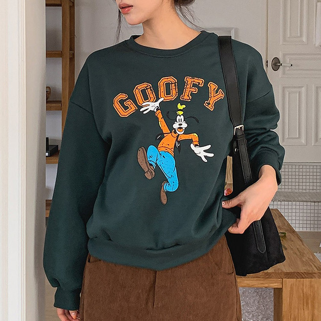 아비엘르 여성 기모 디즈니 기모 맨투맨 댄싱구피